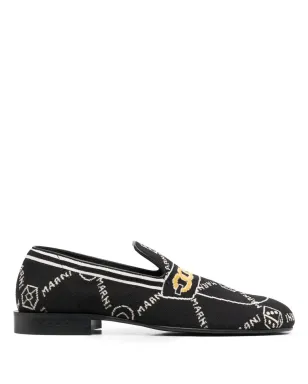 Marni オールオーバー ロゴジャカード ローファー - ブラック - サムネイル1
