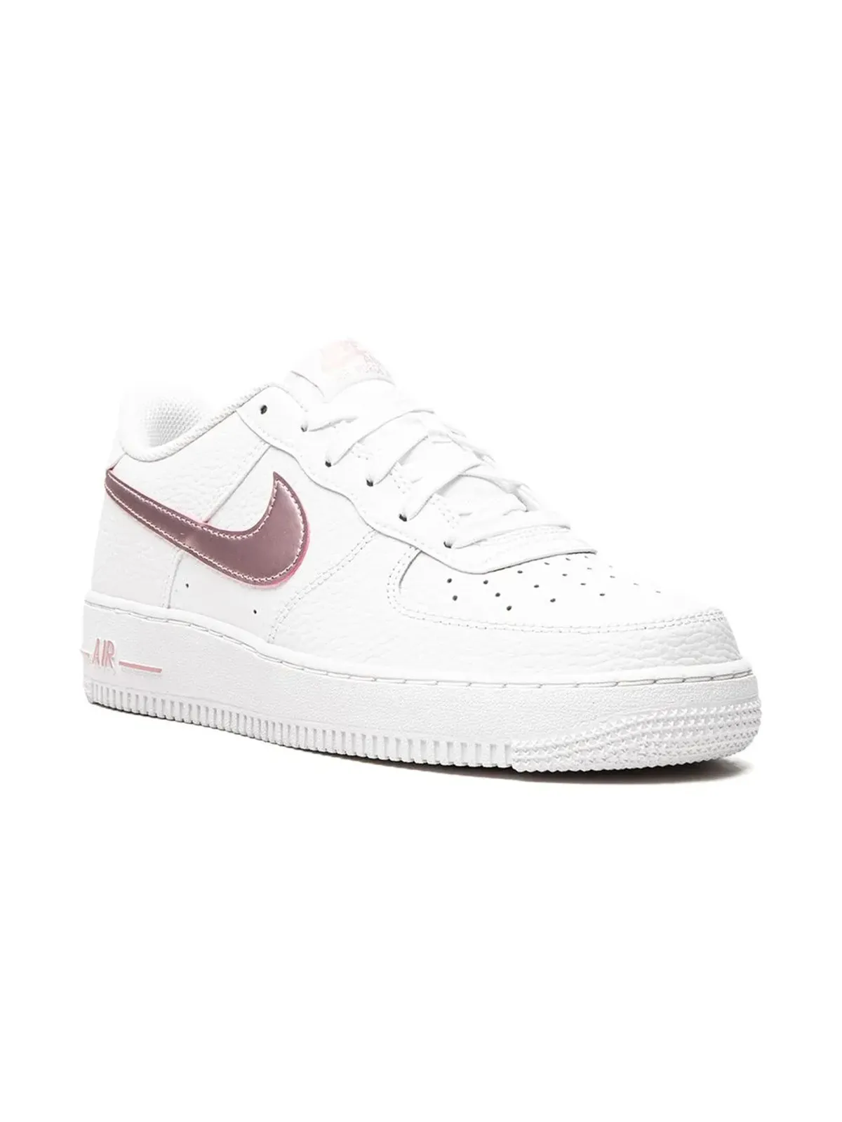 Nike Kids Air Force 1 "White/Pink Glaze" sneakers - 画像1
