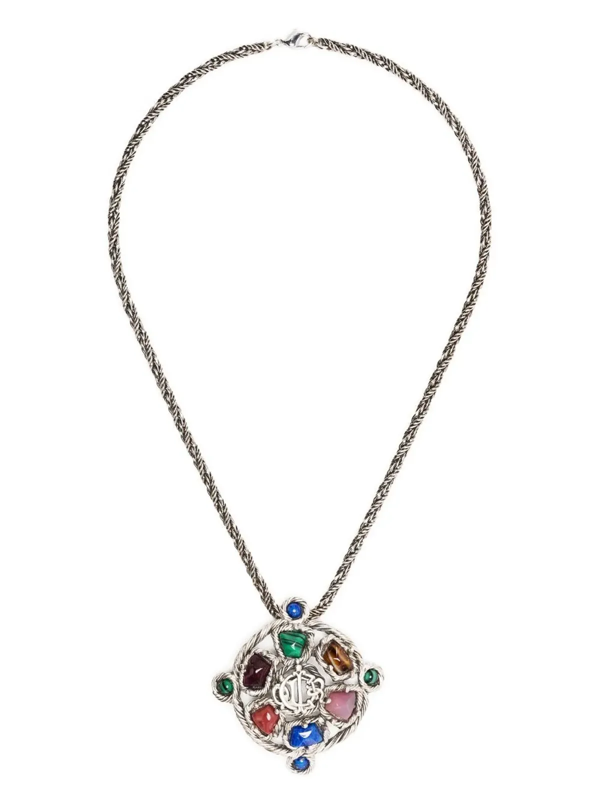 Christian Dior Pre-Owned 1980年代 ストーンをちりばめた ペンダントネックレス - 画像3