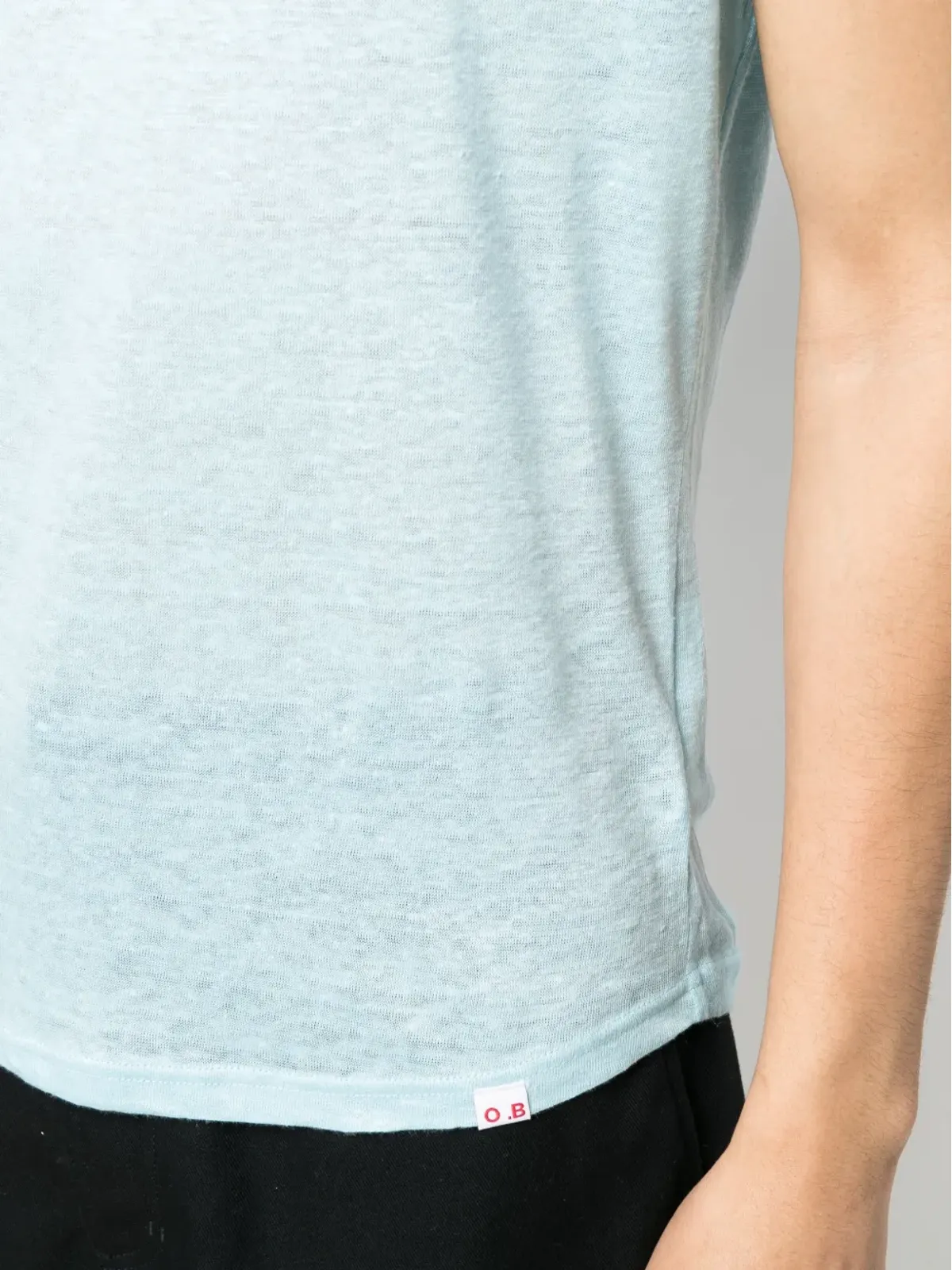 Orlebar Brown ラウンドネックリネンTシャツ - 画像5