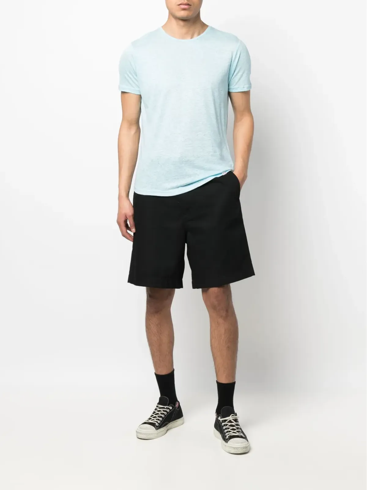 Orlebar Brown ラウンドネックリネンTシャツ - 画像2