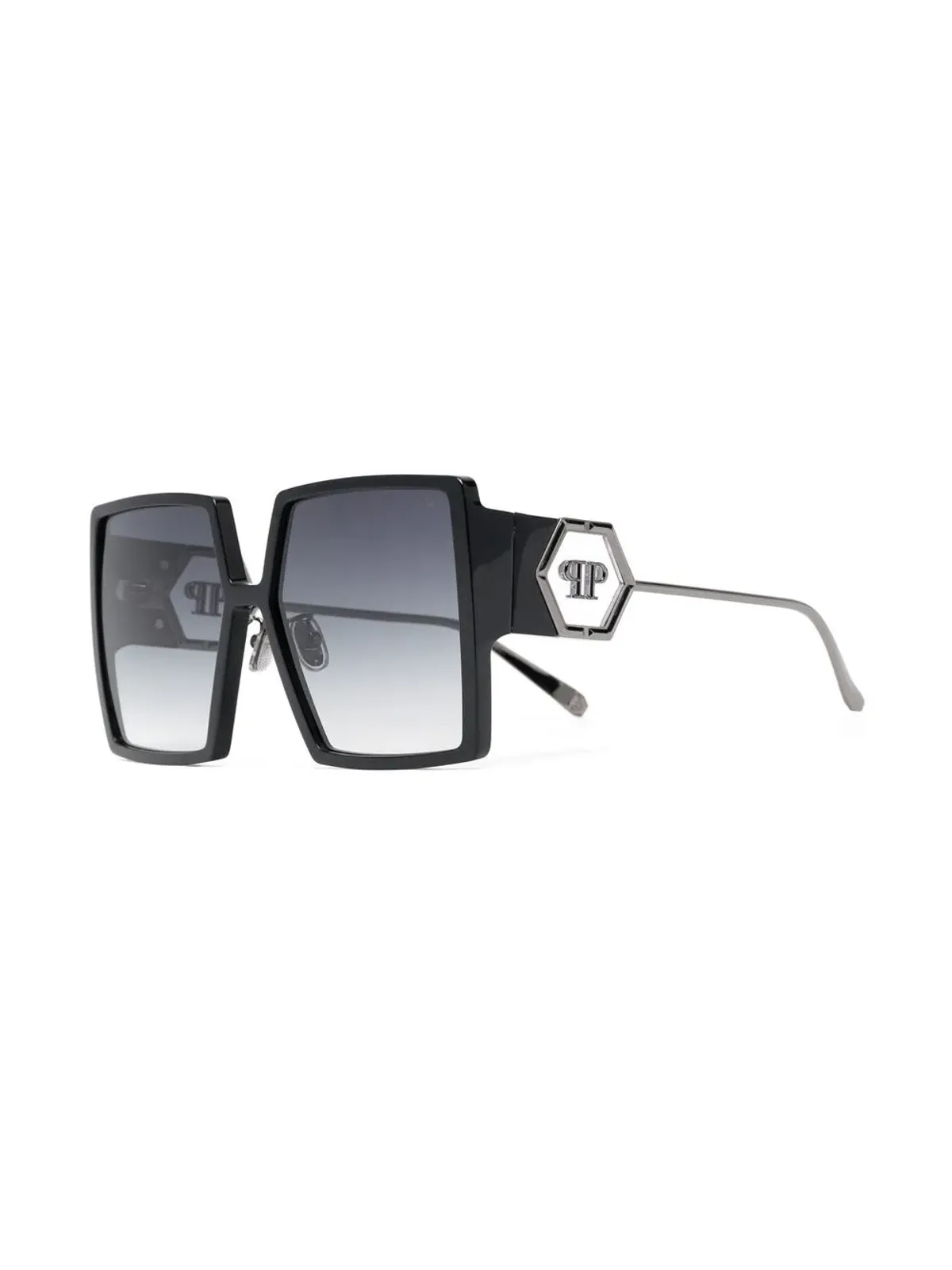 Philipp Plein Eyewear オーバサイズスクエアフレームサングラス - ブラック - 画像2