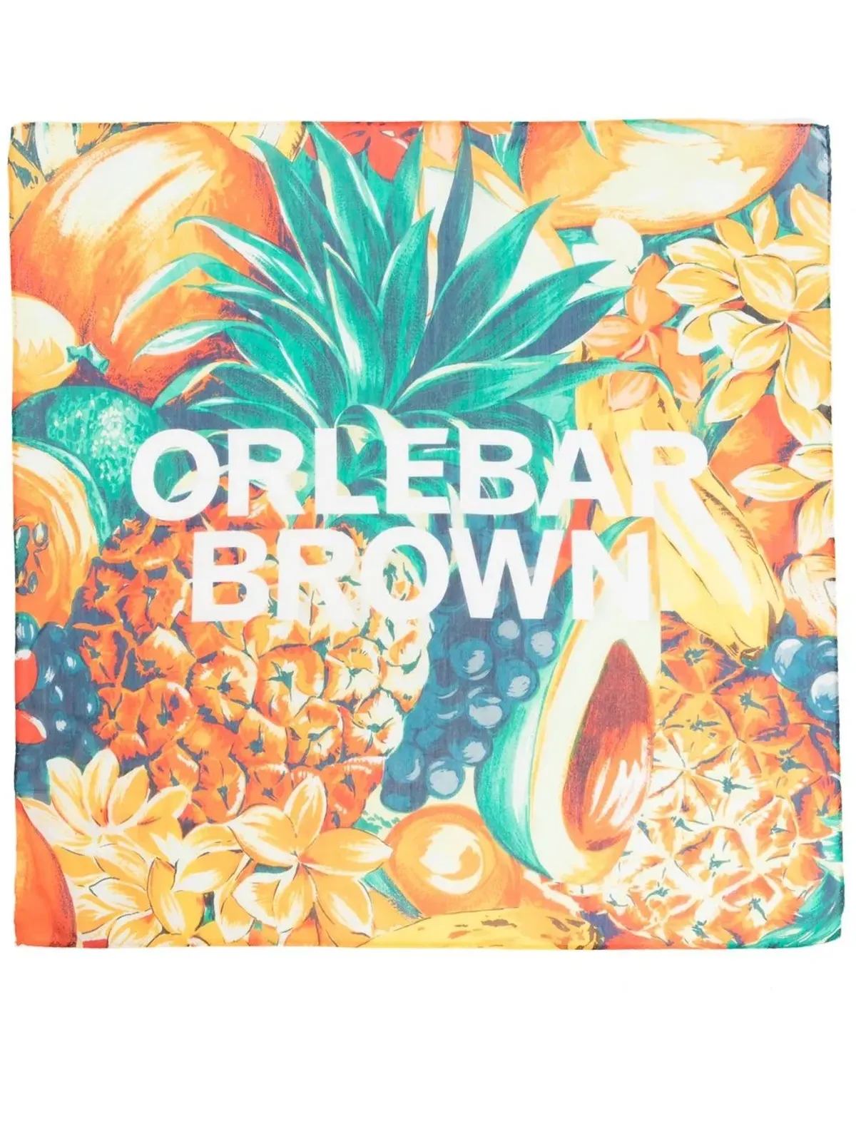 Orlebar Brown graphic-print logo scarf - Orange - 画像3