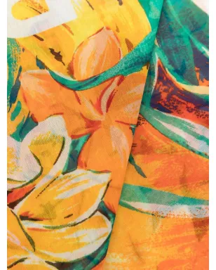 Orlebar Brown graphic-print logo scarf - Orange - サムネイル4