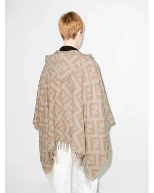 FENDI FFロゴ インターシャ カシミヤ ポンチョ - サムネイル3