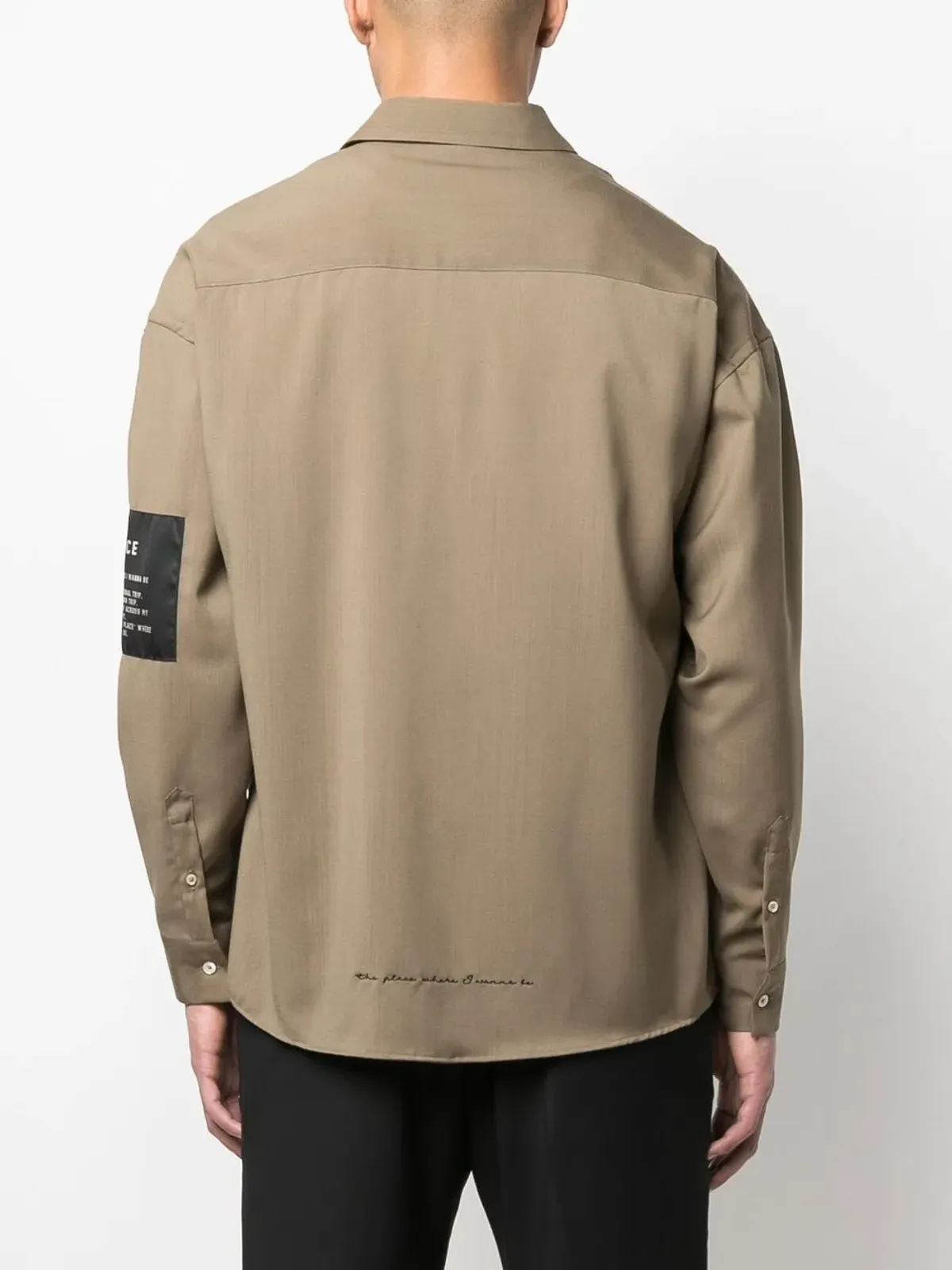 Low Brand ロゴパッチ袖ディテール シャツ - 画像4
