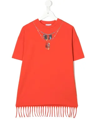 COUNTY OF MILAN KIDS 羽根ネックレスプリントTシャツ - サムネイル1