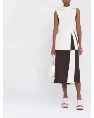 Jil Sander カラーブロック ミディスカート - サムネイル2