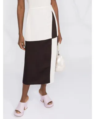 Jil Sander カラーブロック ミディスカート - サムネイル3