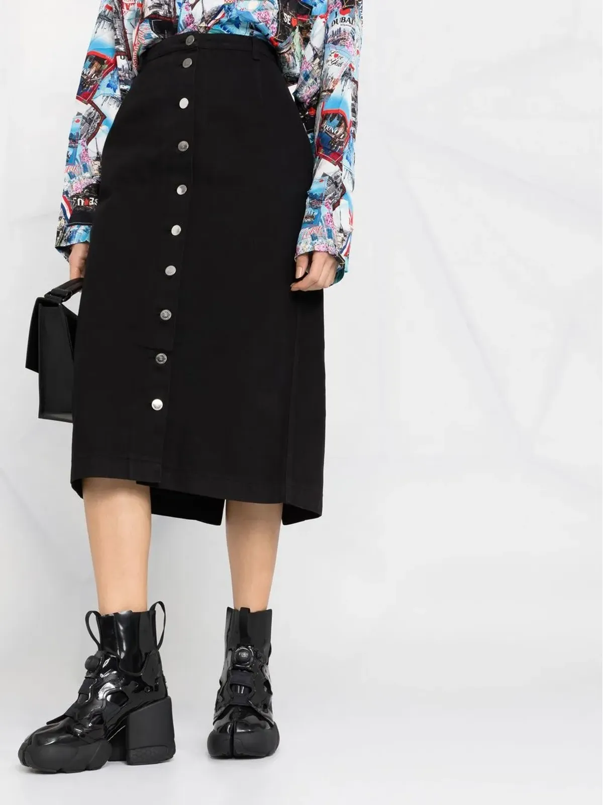Raf Simons ボタン開きミディスカート - 画像5