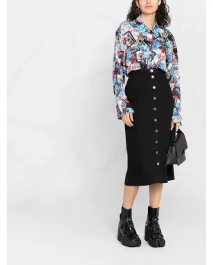 Raf Simons ボタン開きミディスカート - サムネイル2