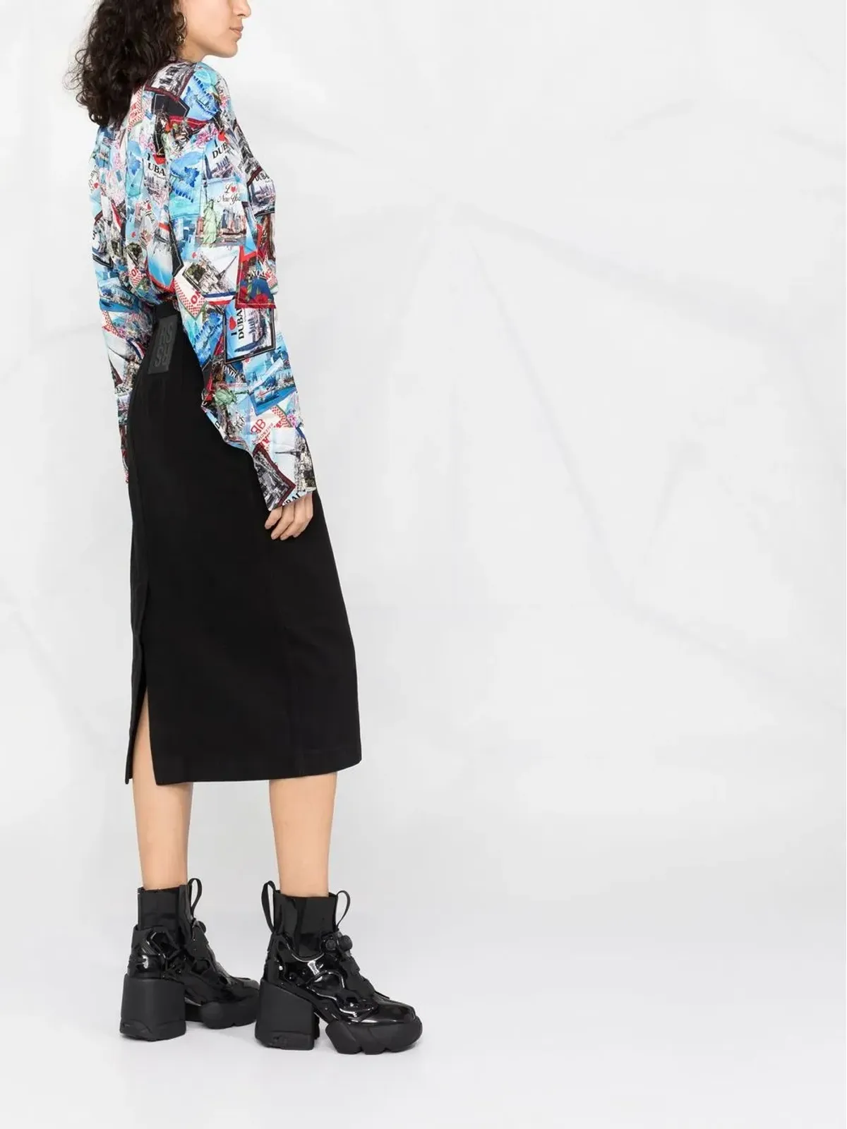 Raf Simons ボタン開きミディスカート - 画像4