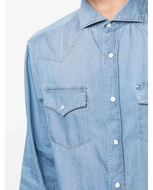 Brunello Cucinelli デニムシャツ（長袖） - ブルー - サムネイル5