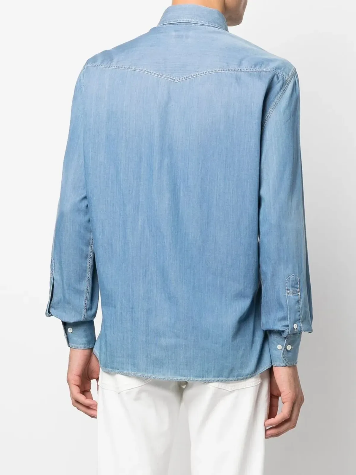 Brunello Cucinelli デニムシャツ（長袖） - ブルー - 画像4