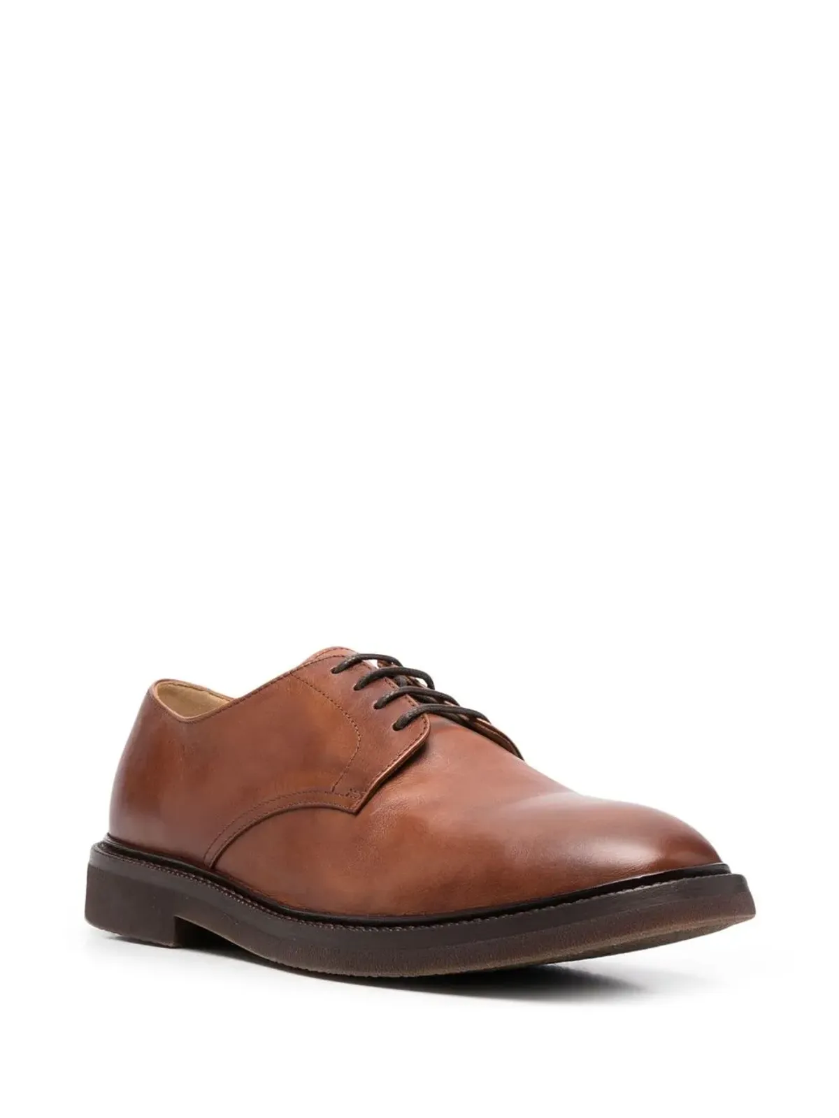 Brunello Cucinelli ブルネロ・クチネリ レースアップレザー ダービーシューズ ブラウン - 画像2