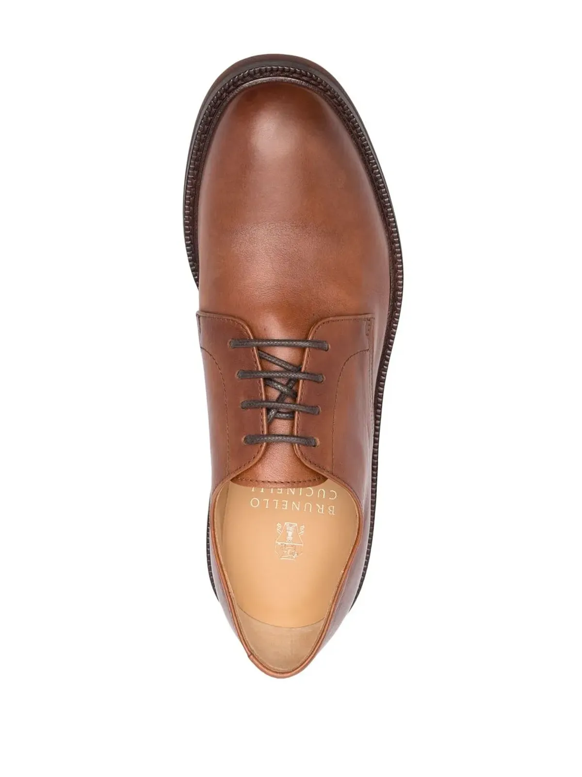 Brunello Cucinelli ブルネロ・クチネリ レースアップレザー ダービーシューズ ブラウン - 画像4