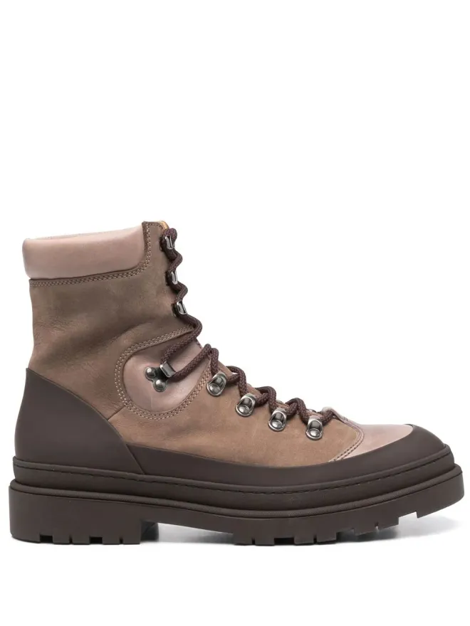 Brunello Cucinelli Brunello Cucinelli レースアップハイキングブーツ - ブラウンの商品画像