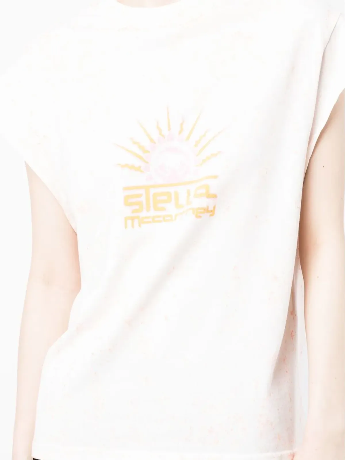 Stella McCartney グラフィックプリント キャップスリーブ Tシャツ - White - 画像5