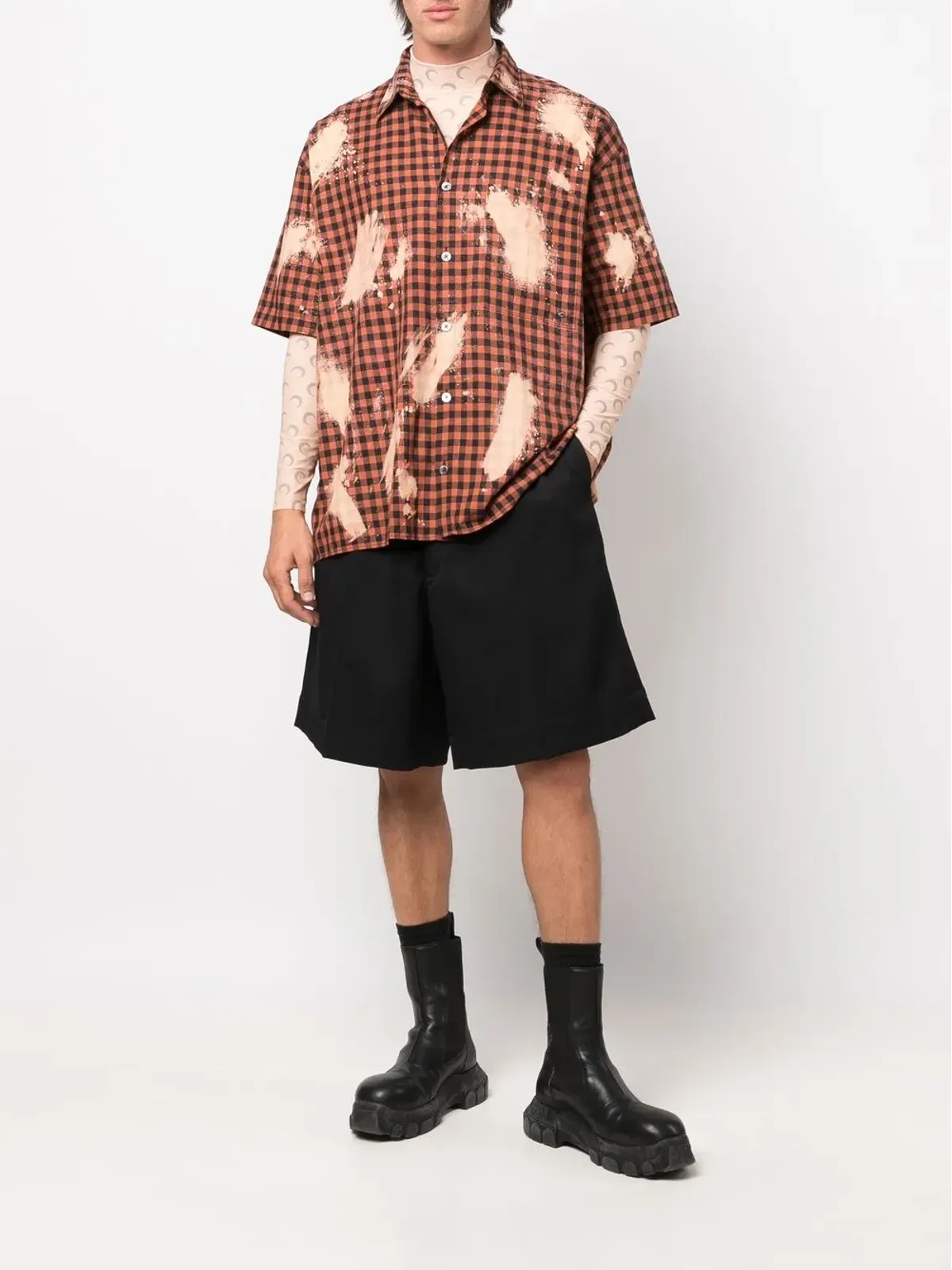Raf Simons ミッドライズ ドロップクロッチ ショーツ - ブラック - 画像2