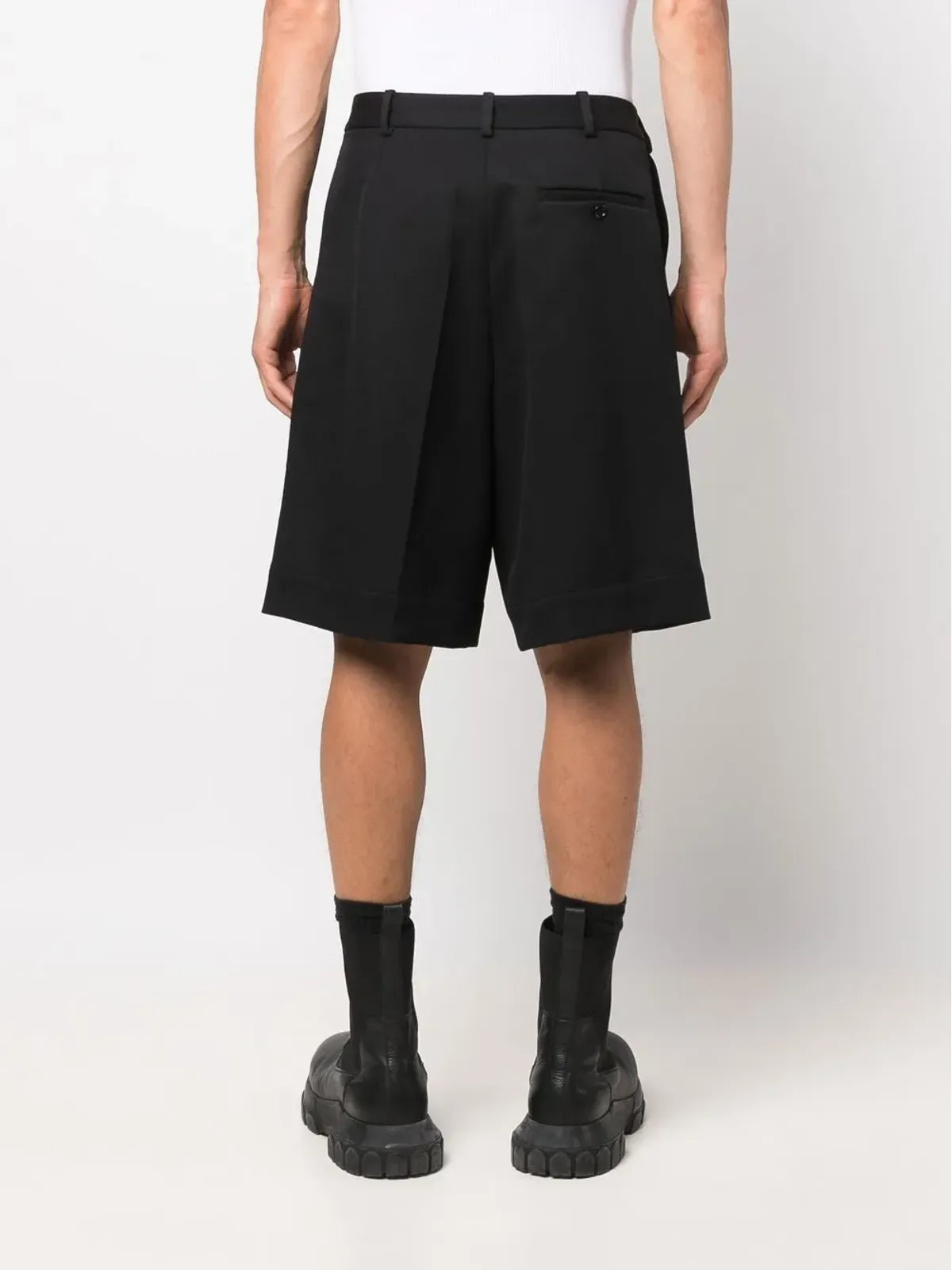 Raf Simons ミッドライズ ドロップクロッチ ショーツ - ブラック - 画像4