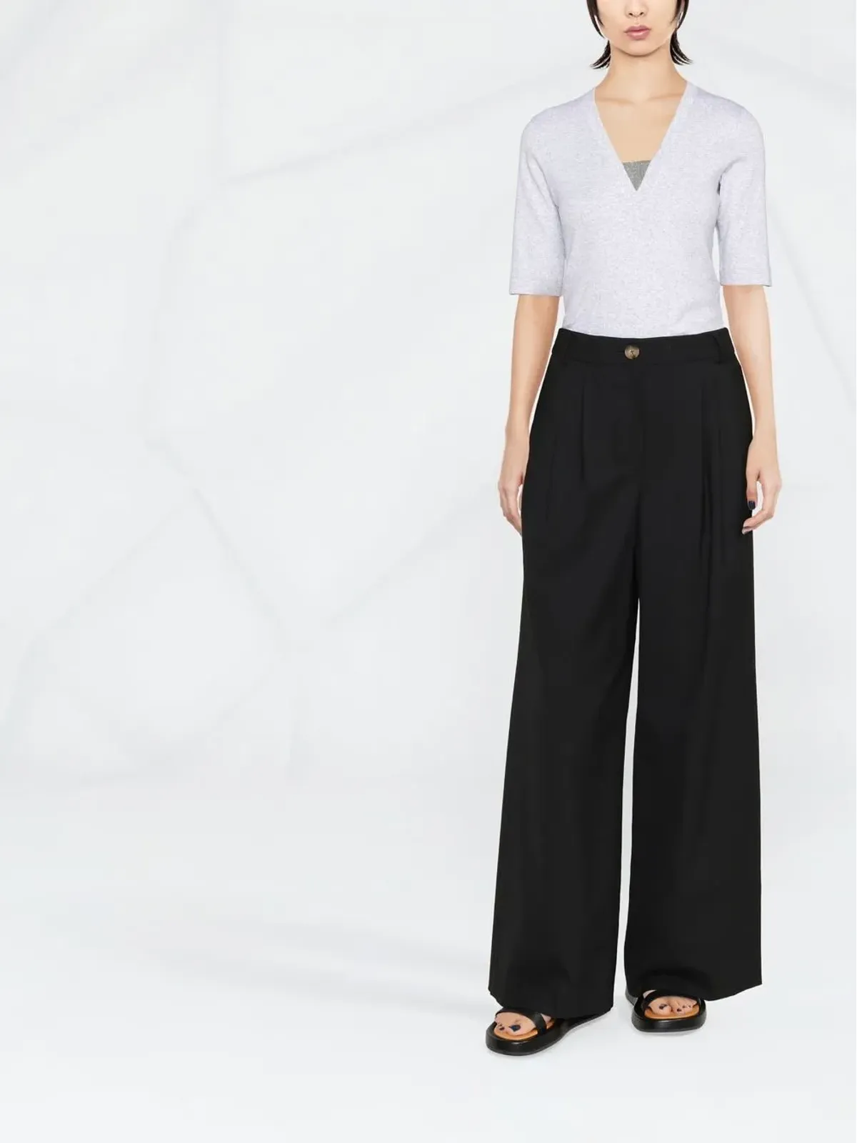 Brunello Cucinelli Vネック半袖トップス - 画像2