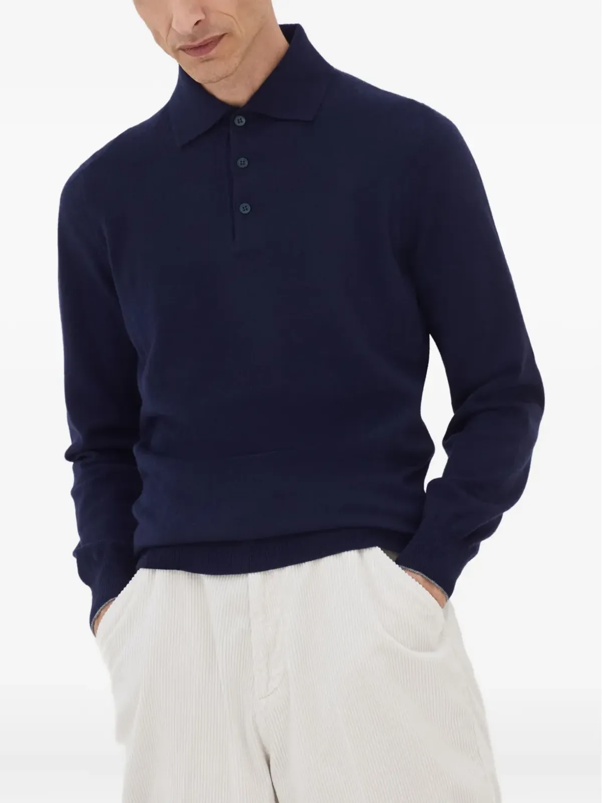 Brunello Cucinelli 長袖カシミヤポロシャツ - 画像3