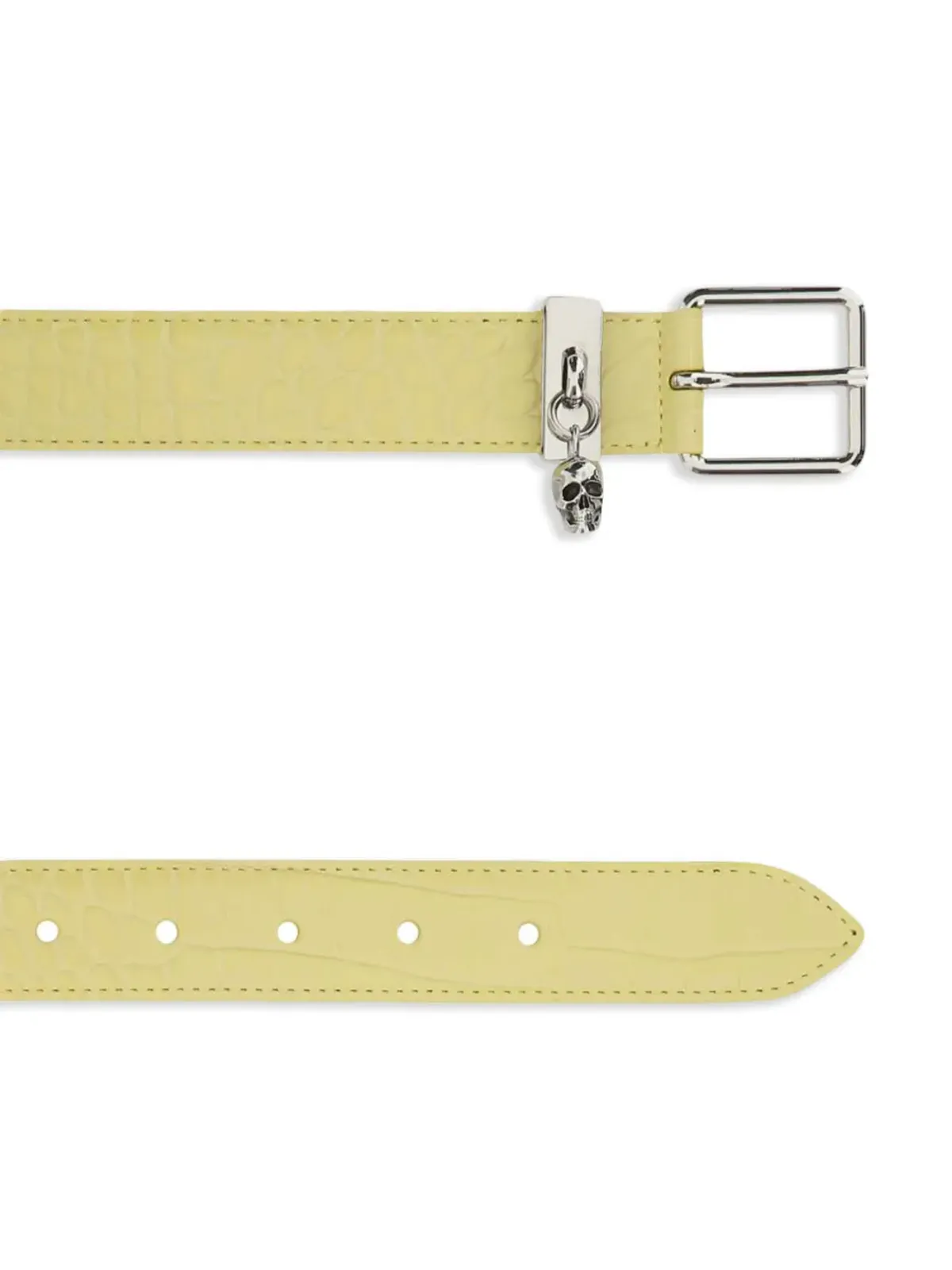 Alexander McQueen crocodile-effect leather belt - Neutrals - 画像2