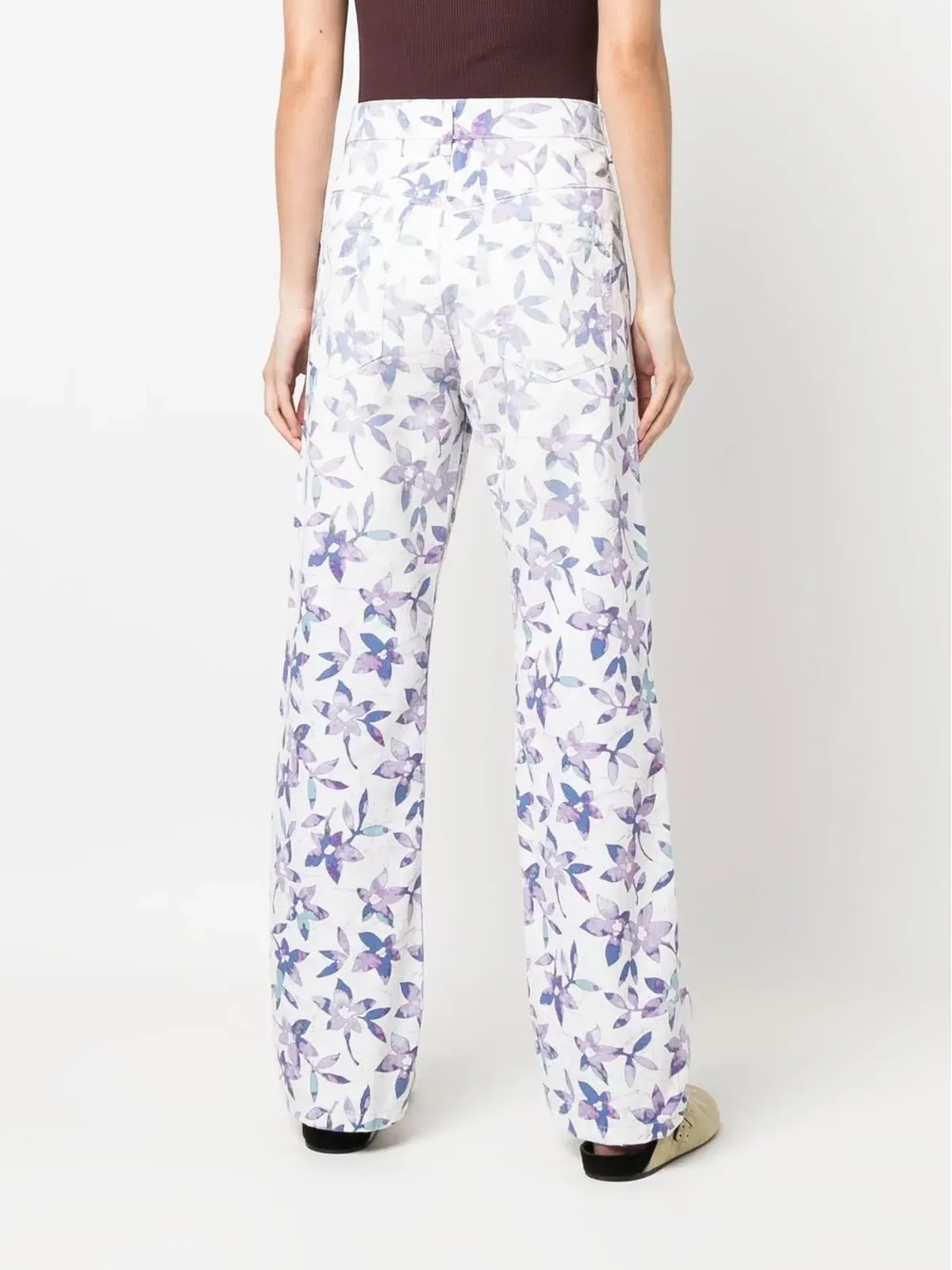 ISABEL MARANT 花柄プリントストレートレッグパンツ - 画像4