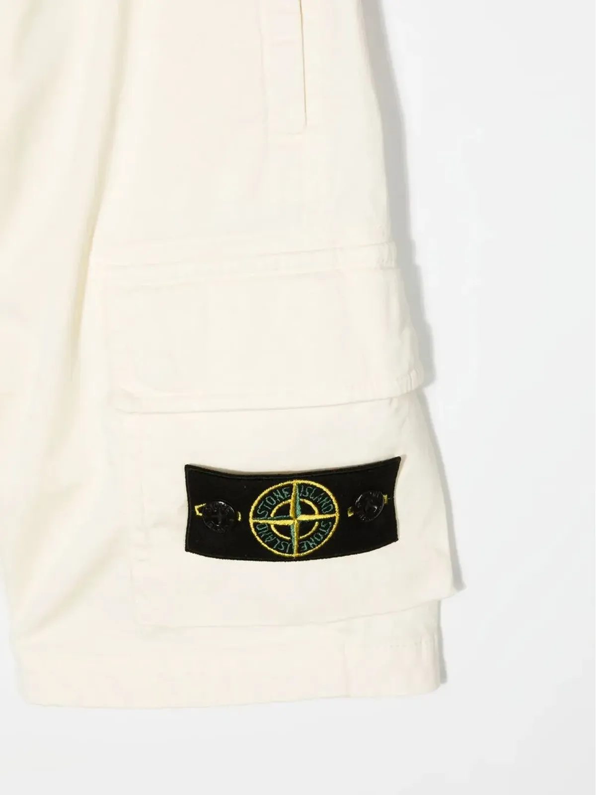 Stone Island Junior サイドロゴパッチディテールショーツ - 画像3
