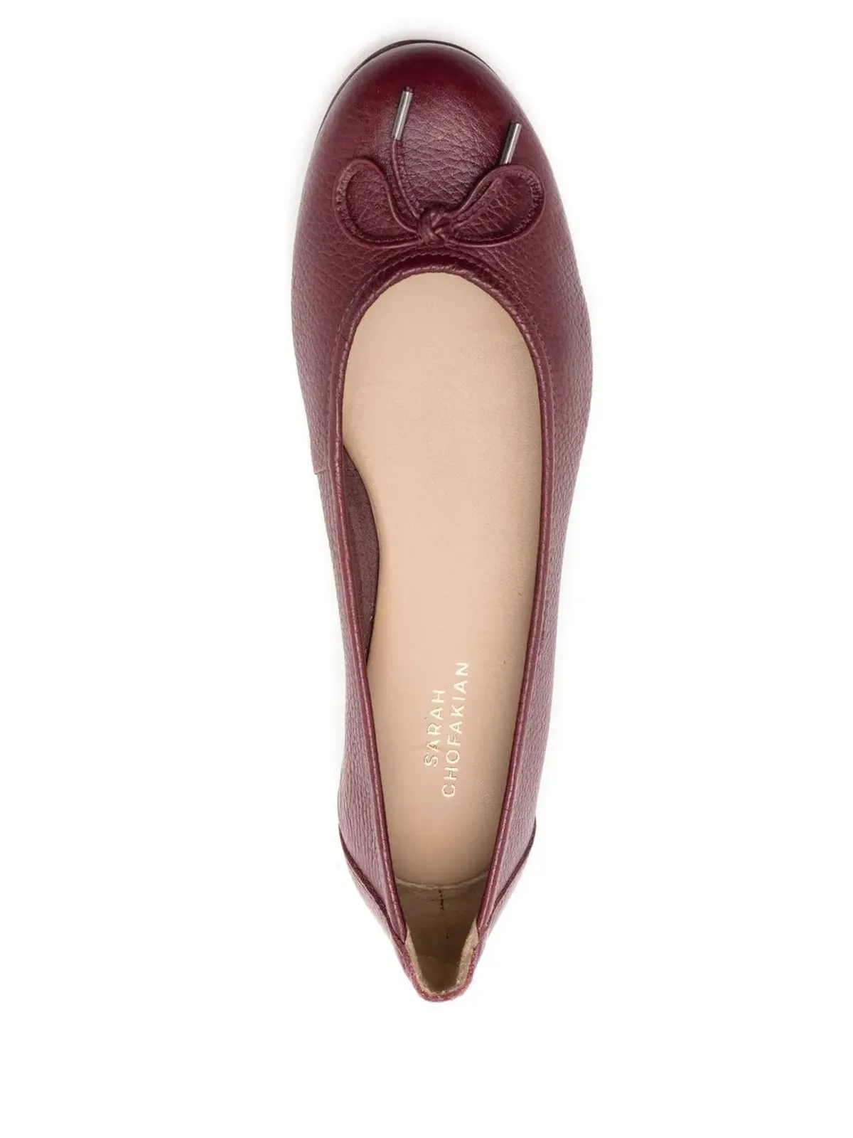 Sarah Chofakian France pebbled ballerina shoes - Red - 画像4