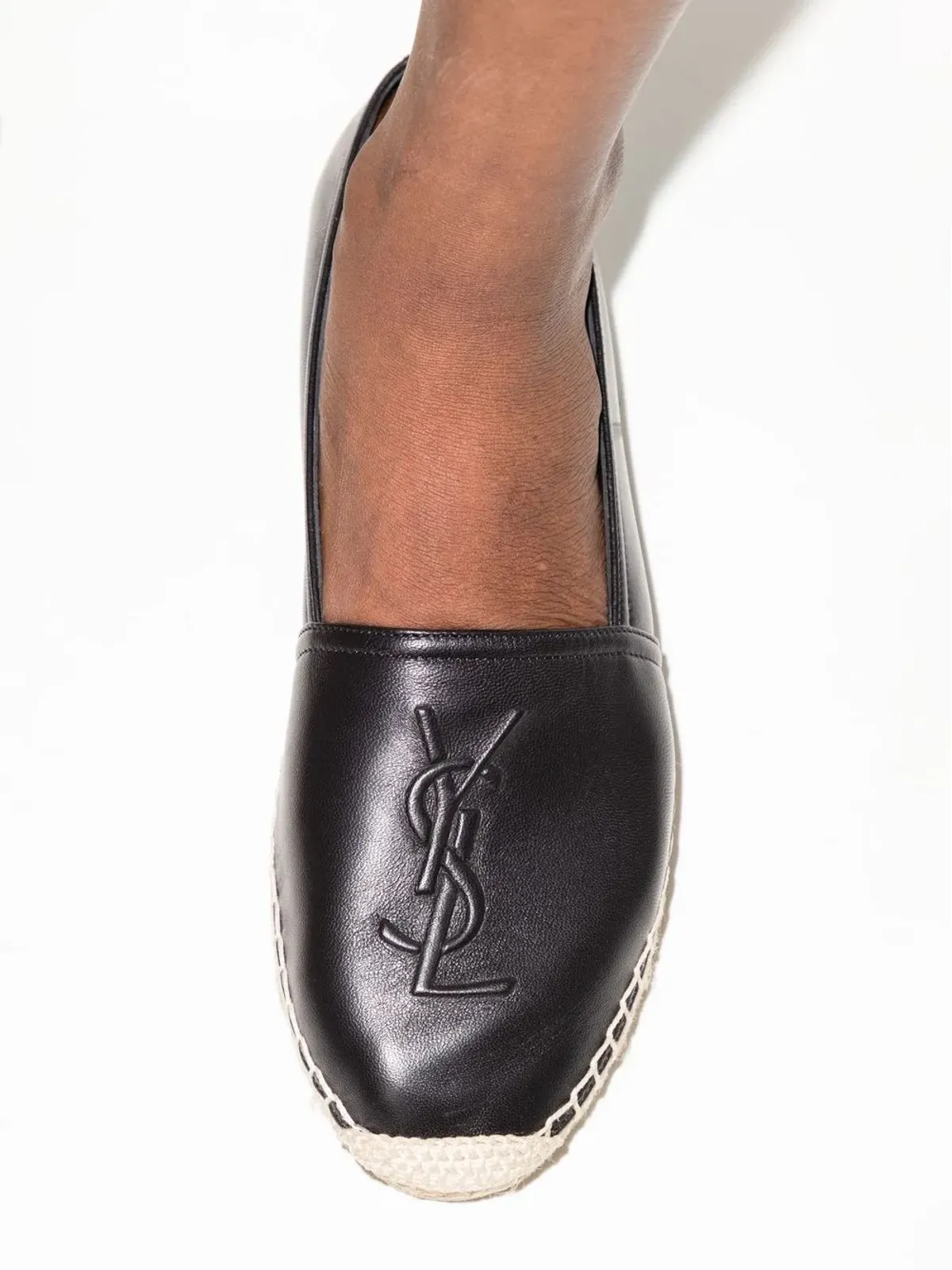 Saint Laurent エンボスロゴ レザー エスパドリーレ - 画像3