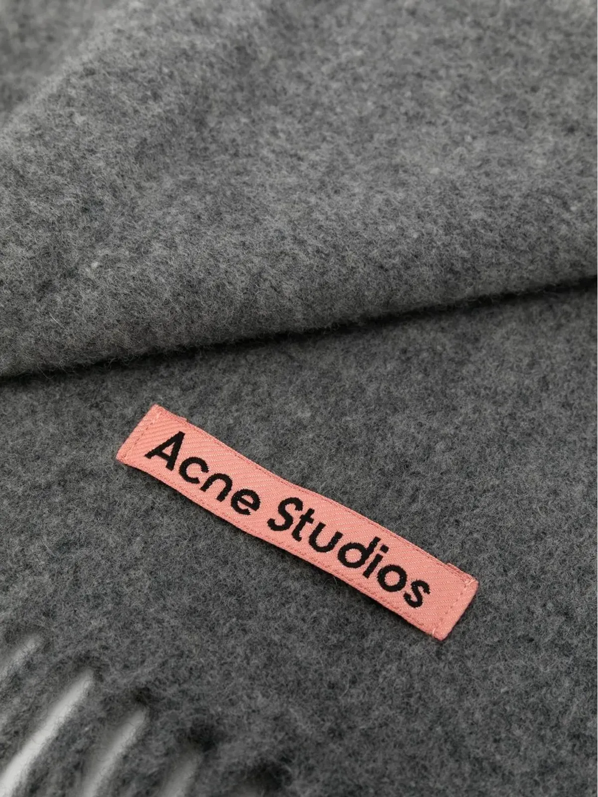 Acne Studios フリンジ付きウールスカーフ - 画像3