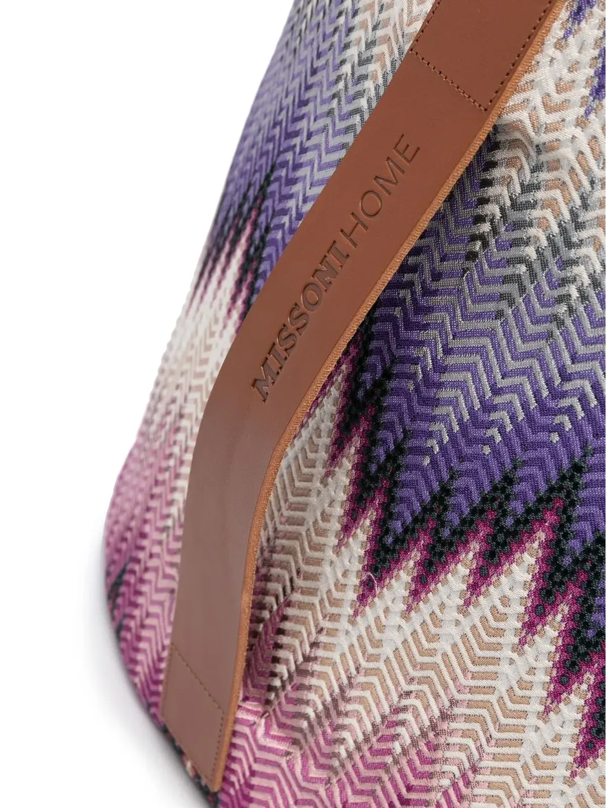 Missoni Home Phrae Cylinder zigzag-knit pouf - Purple - 画像3