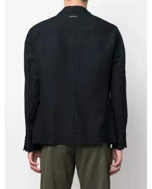 Armani Exchange シングルブレスト ボックスシルエット ブレザー - ブルー - サムネイル4