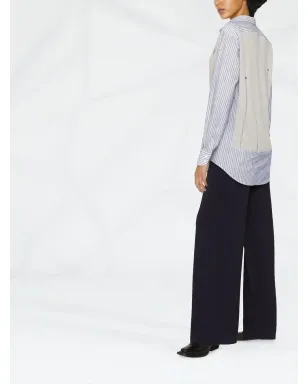 Maison Margiela layered knit-detail shirt - Blue - サムネイル3