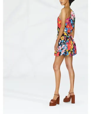 Saint Laurent 花柄プリントのワンショルダー・ミニドレス - サムネイル3