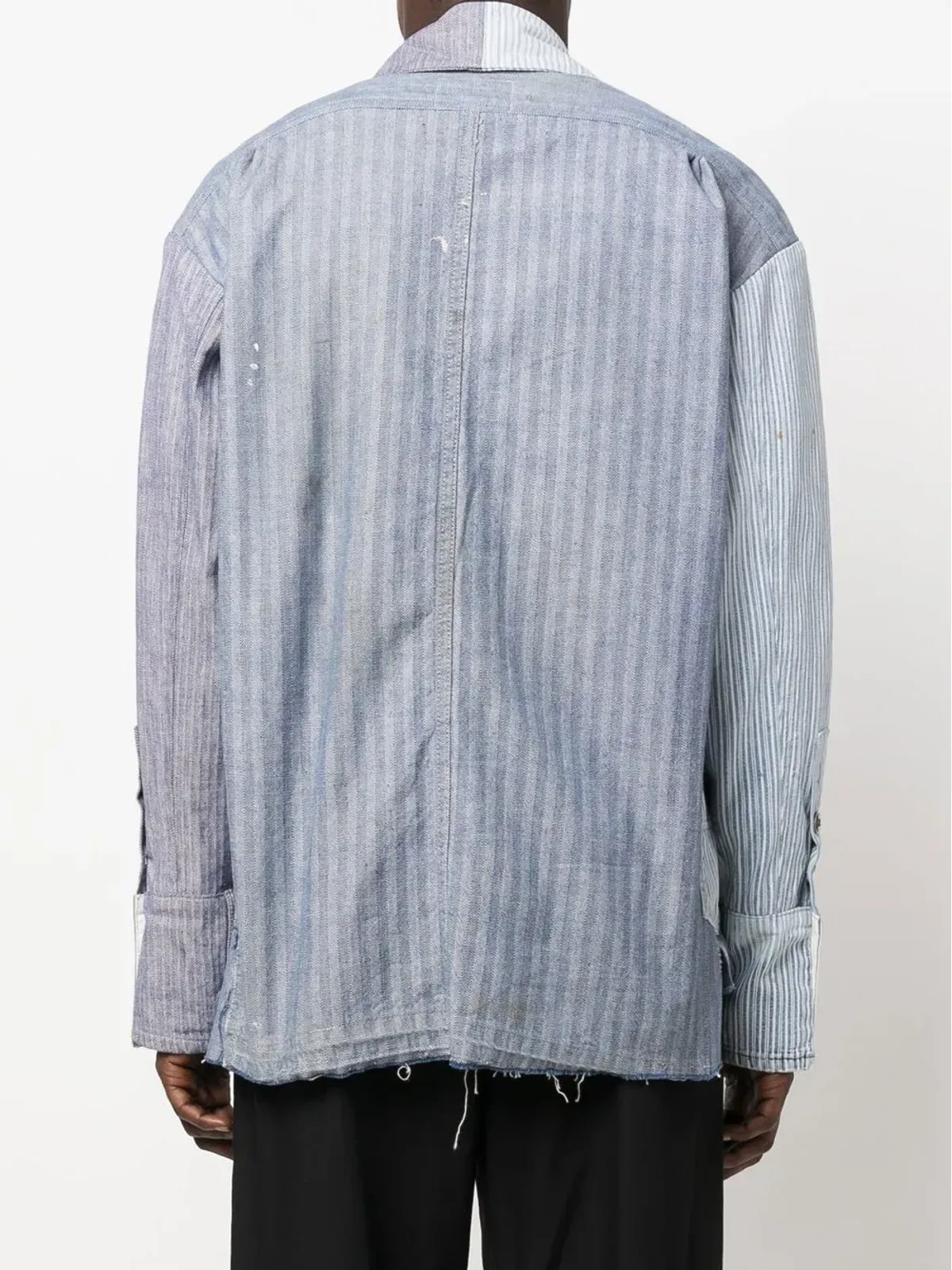 Greg Lauren ストライプパッチワークコットンシャツ - 画像5