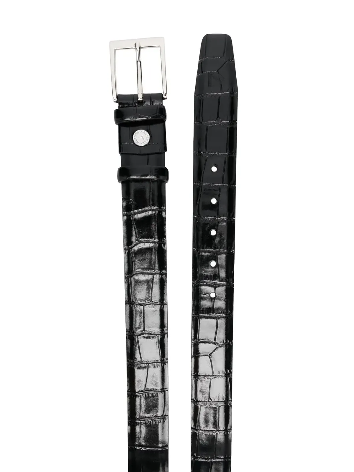 Aspinal Of London クラシック クロコダイルエフェクト レザー ベルト - 画像2