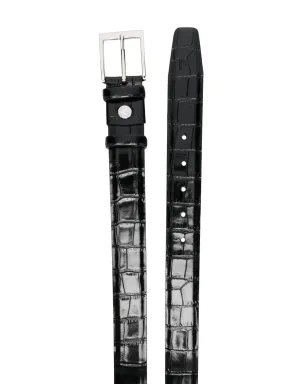Aspinal Of London クラシック クロコダイルエフェクト レザー ベルト - サムネイル2