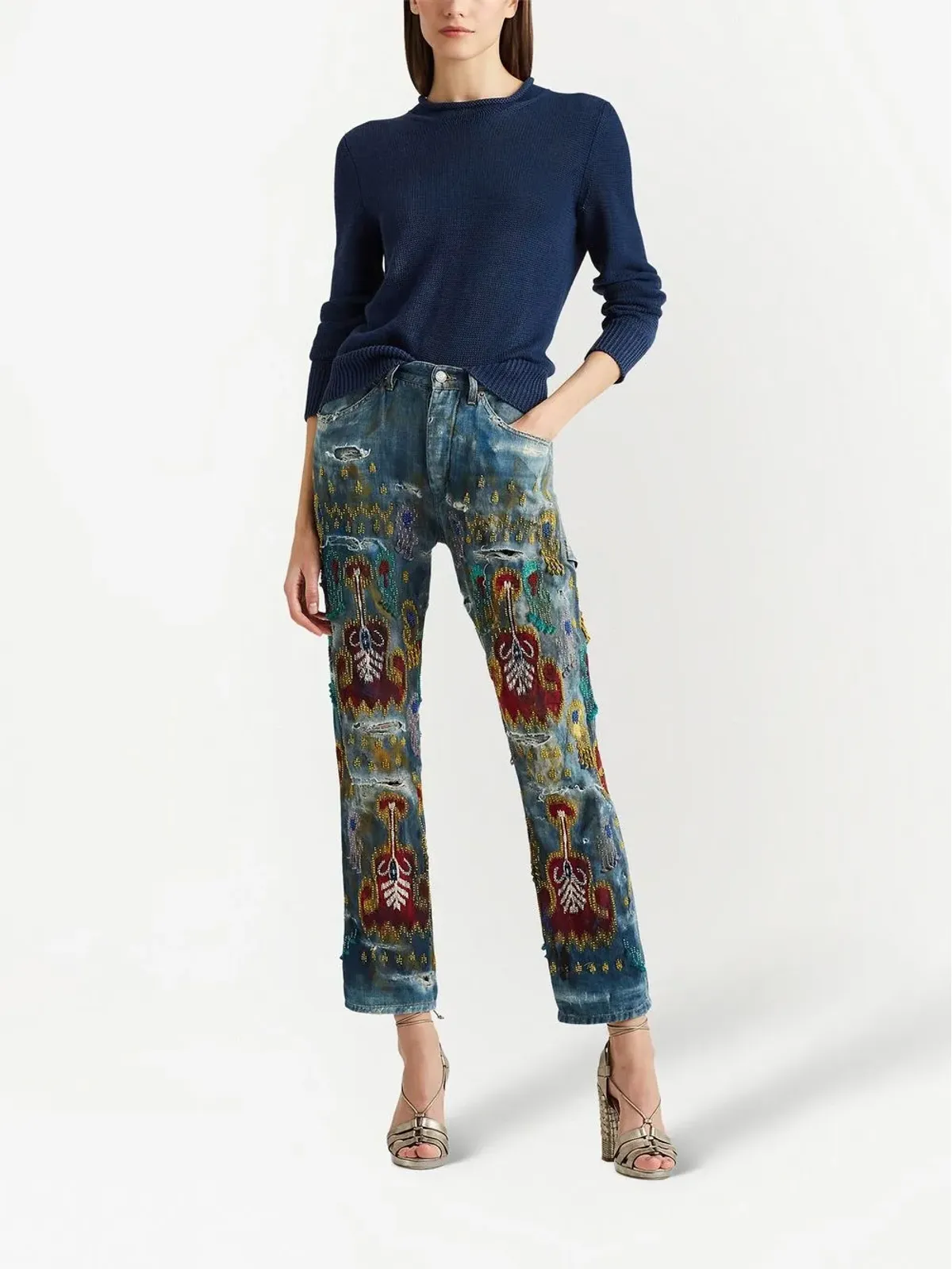 Ralph Lauren Collection モックネック ジャンパー（ブルー） - 画像2
