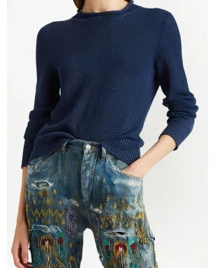 Ralph Lauren Collection モックネック ジャンパー（ブルー） - サムネイル4