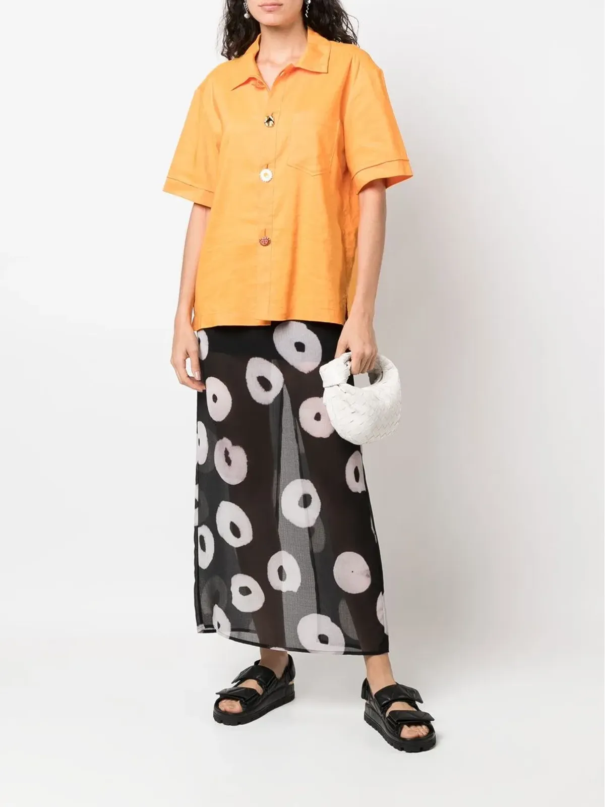 Nina Ricci セミシアー プリントスカート - ブラック - 画像2