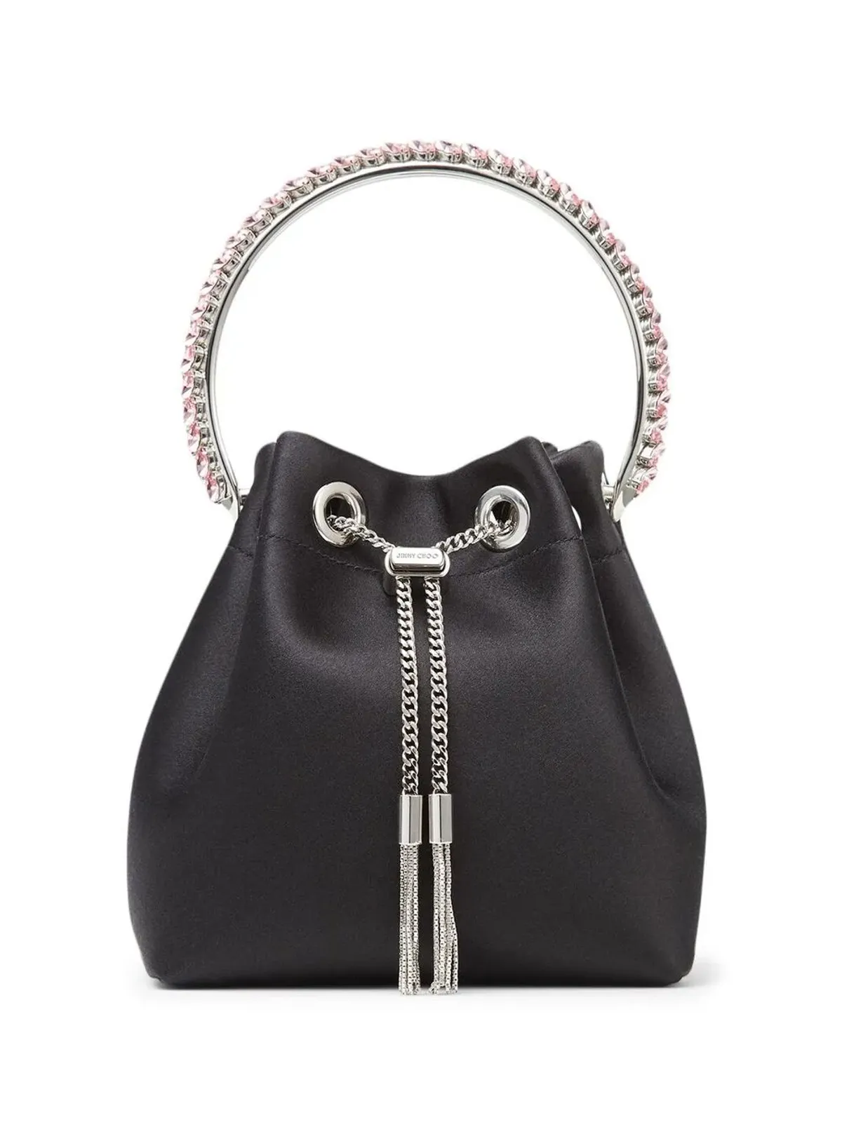Jimmy Choo ボンボン クリスタル装飾 サテンバッグ - 画像1