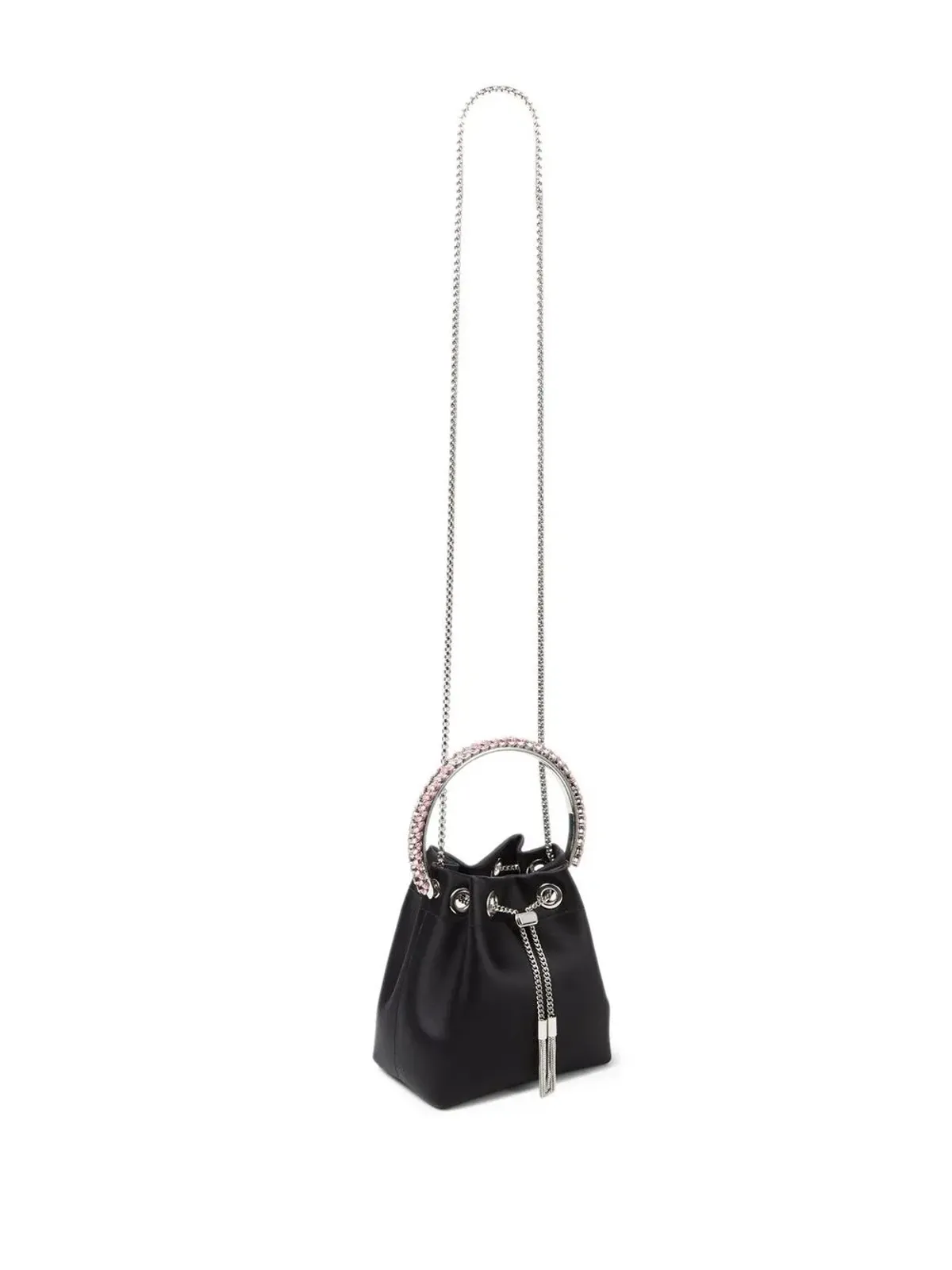 Jimmy Choo ボンボン クリスタル装飾 サテンバッグ - 画像5