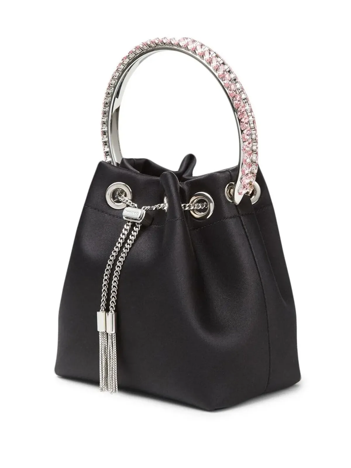 Jimmy Choo ボンボン クリスタル装飾 サテンバッグ - 画像3