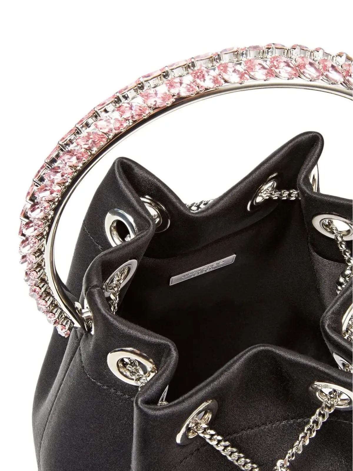 Jimmy Choo ボンボン クリスタル装飾 サテンバッグ - 画像4