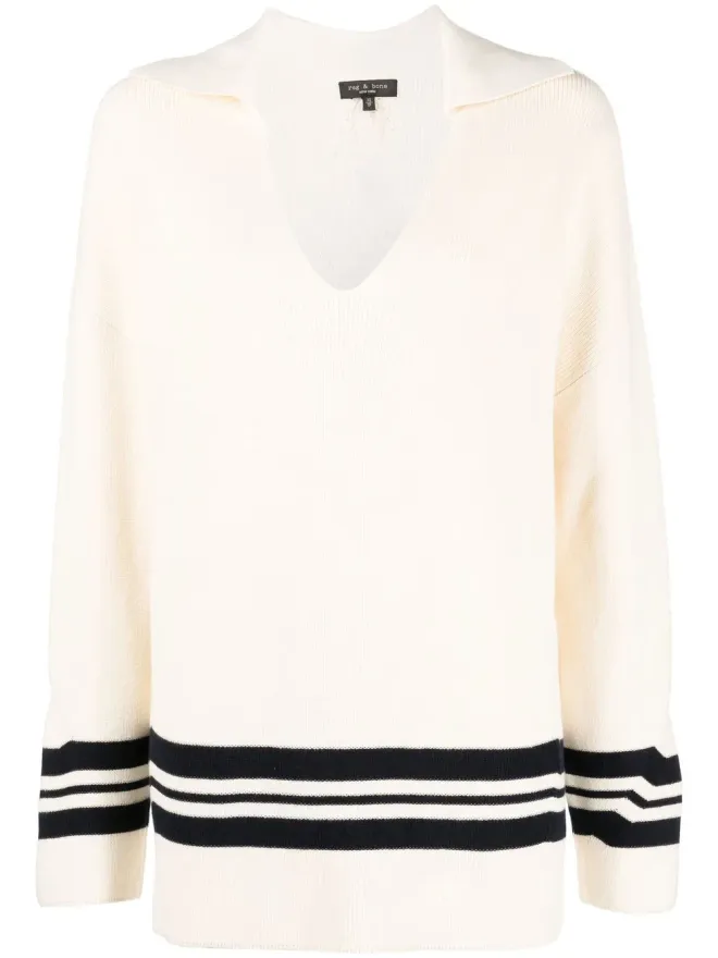 Rag & Bone rag & bone ストライプトリムのオーバーサイズジャンパーの商品画像