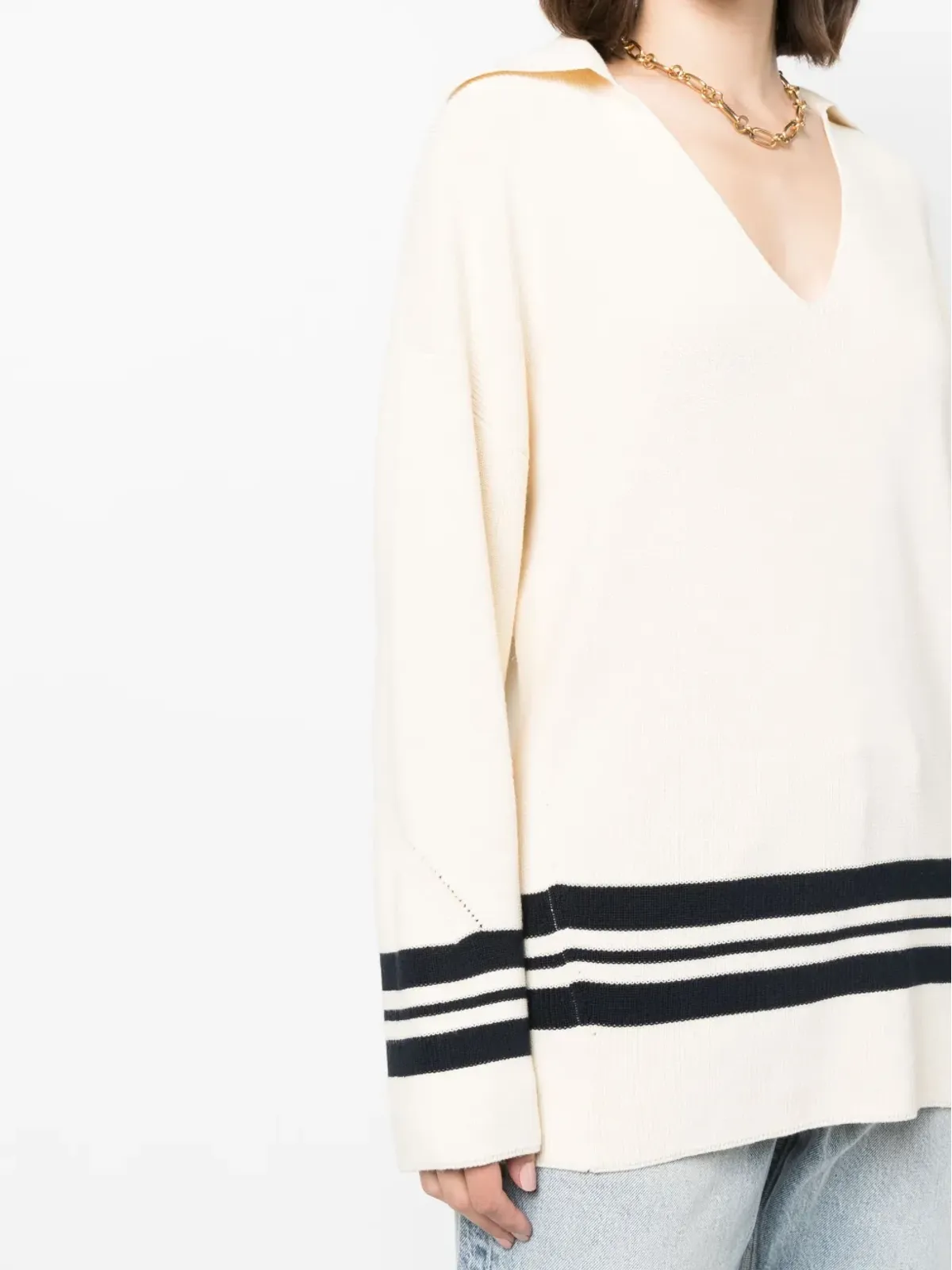 rag & bone ストライプトリムのオーバーサイズジャンパー - 画像5