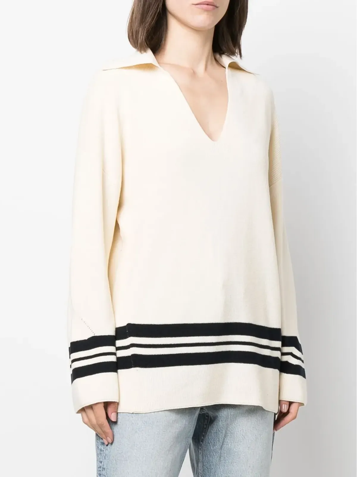 rag & bone ストライプトリムのオーバーサイズジャンパー - 画像3