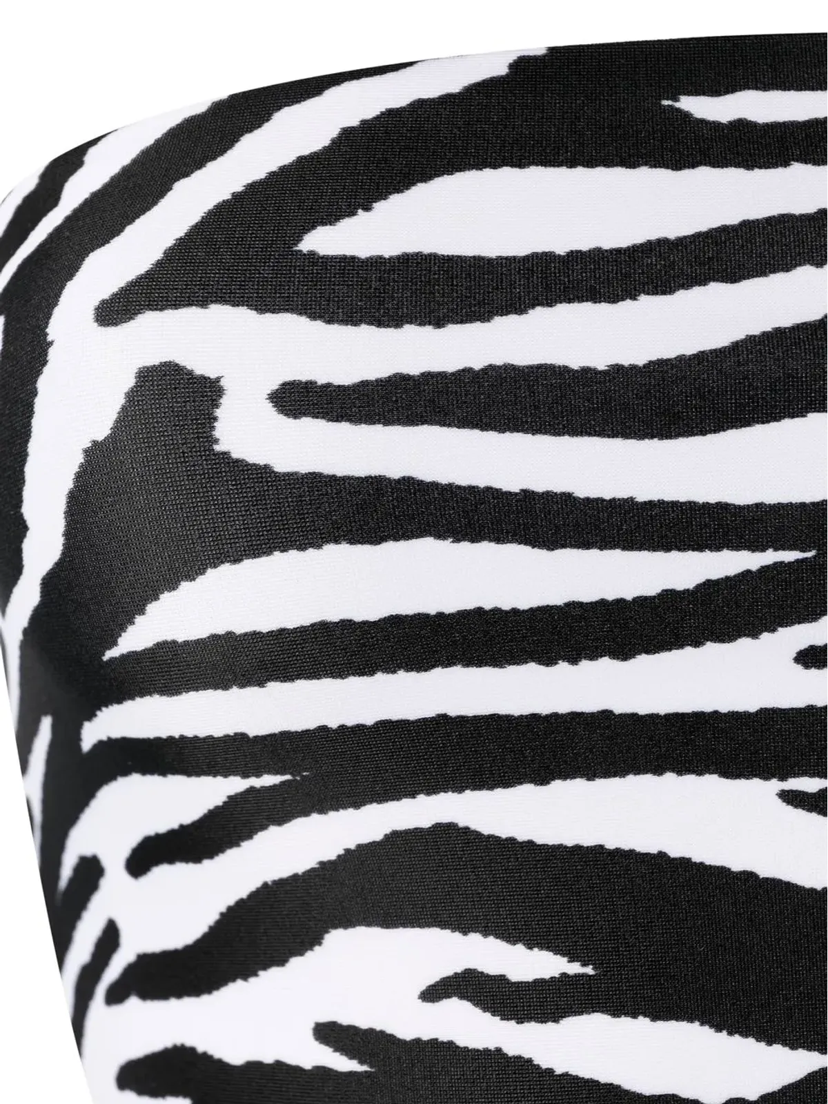 The Attico zebra-print asymmetric bikini - Black - 画像3